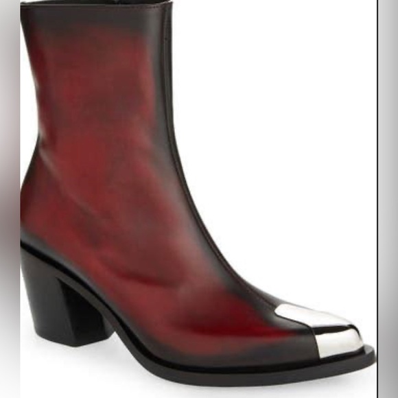 Alexander McQueen Punk Boot (Women) Red/silver - Picture 2 of 14